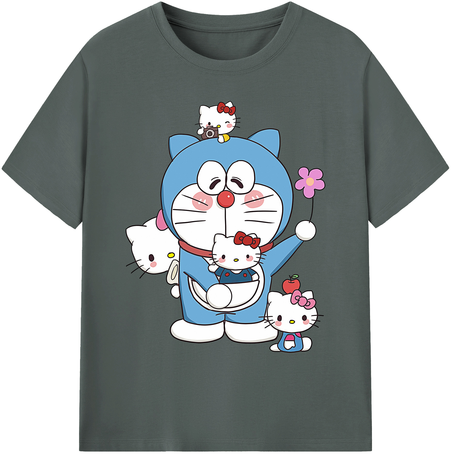 （画像用） ドラえもん Doraemon 綿100％ メンズ半袖Tシャツ｜肌触りやわらか＆通気性